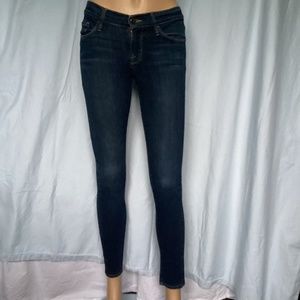 FRAME Le Skinny de Jeanne Jean Mid-Rise Queens Way Dark Blue Wash 25